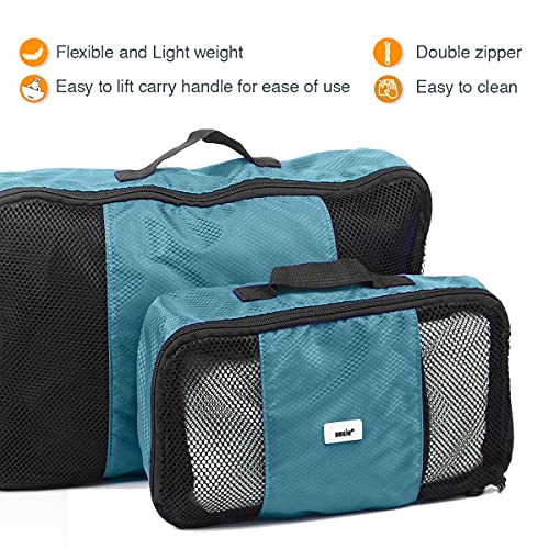 ANSIO Packing Cubes for Suitcase, Travel Cubes Luggage Organiser Set, Suitcase Organiser bags, Value Set for Travel and Home Storage, Small, Medium, Large, XL - (6 Piece Set) - Teal - Image 5