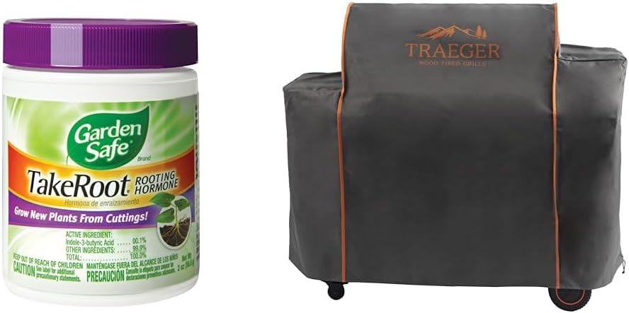 Garden Safe Take Root Rooting Hormone, Promotes Rooting, Grow New Plants from Cuttings, (12 Pack) 2 Ounce & Traeger Full-Length Grill Cover - Timberline 1300