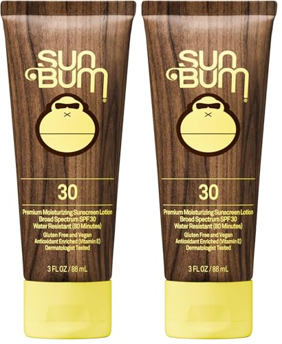 Image of Sun Bum Original SPF 30 Sunscreen Lotion | Vegan and Hawaii 104 Act Compliant (Octinoxate & Oxybenzone Free) Broad Spectrum Moisturizing UVA /UVB Sunscreen with Vitamin E | 3 oz (Pack of 2)