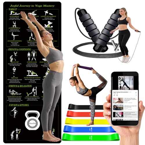 HouzeFun 70"x31" Yoga Mat 5mm Thick - Non-Slip Exercise Mat