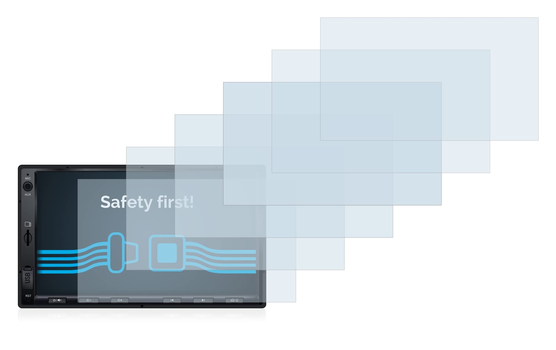 savvies Screen Protector compatible with Atoto S8 Standard 7 zoll Protection Film Clear 6-Pack