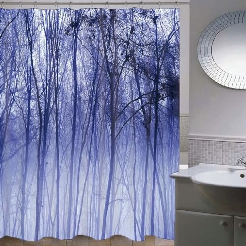 Rideau de douche textile lavable violet pour salle de bain - 3