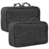 MAGARROW Taktische Hüfttaschen Molle Pouch Herren Multifunktions Gürteltasche Hängezubehör Halter 9 Zoll (Schwarz- 2 Stück)