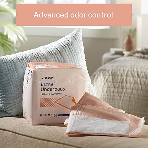 Mckesson Ultra Underpads, Incontinence, Heavy Absorbency, 30 In X 36 In, 100 Count #TOP1