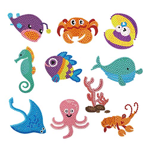 Lohomeart Diamond Painting Kits for Kids DIY Paint by Numbers Handmade Sticker Arts and Crafts (Sea World Serial)