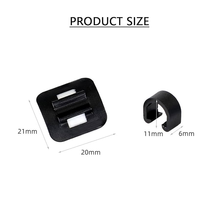 6pcs/set Bike Bicycle 3M Adhesive Alloy Stick On Cable Guide C-Clip