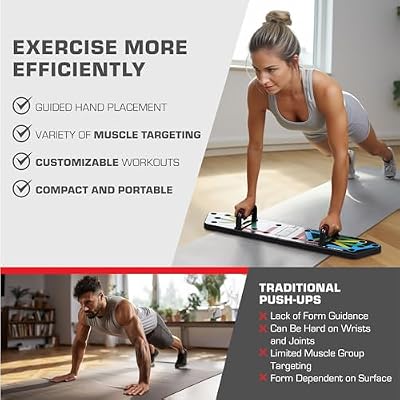 POWER PRESS Push Up Board Foldable Push Up Board for Men and Women, Push Up Handles with 30+ Color Coded Combo Positions for Exercise At Home Workout Equipment Men, Pushup Board, Original