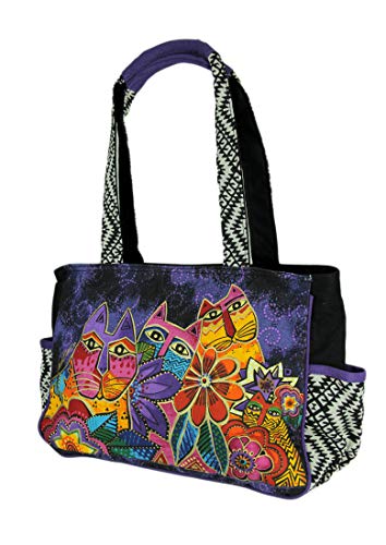 Laurel Burch Medium Tote 14.5"X4"X10" - Whiskered Cats2