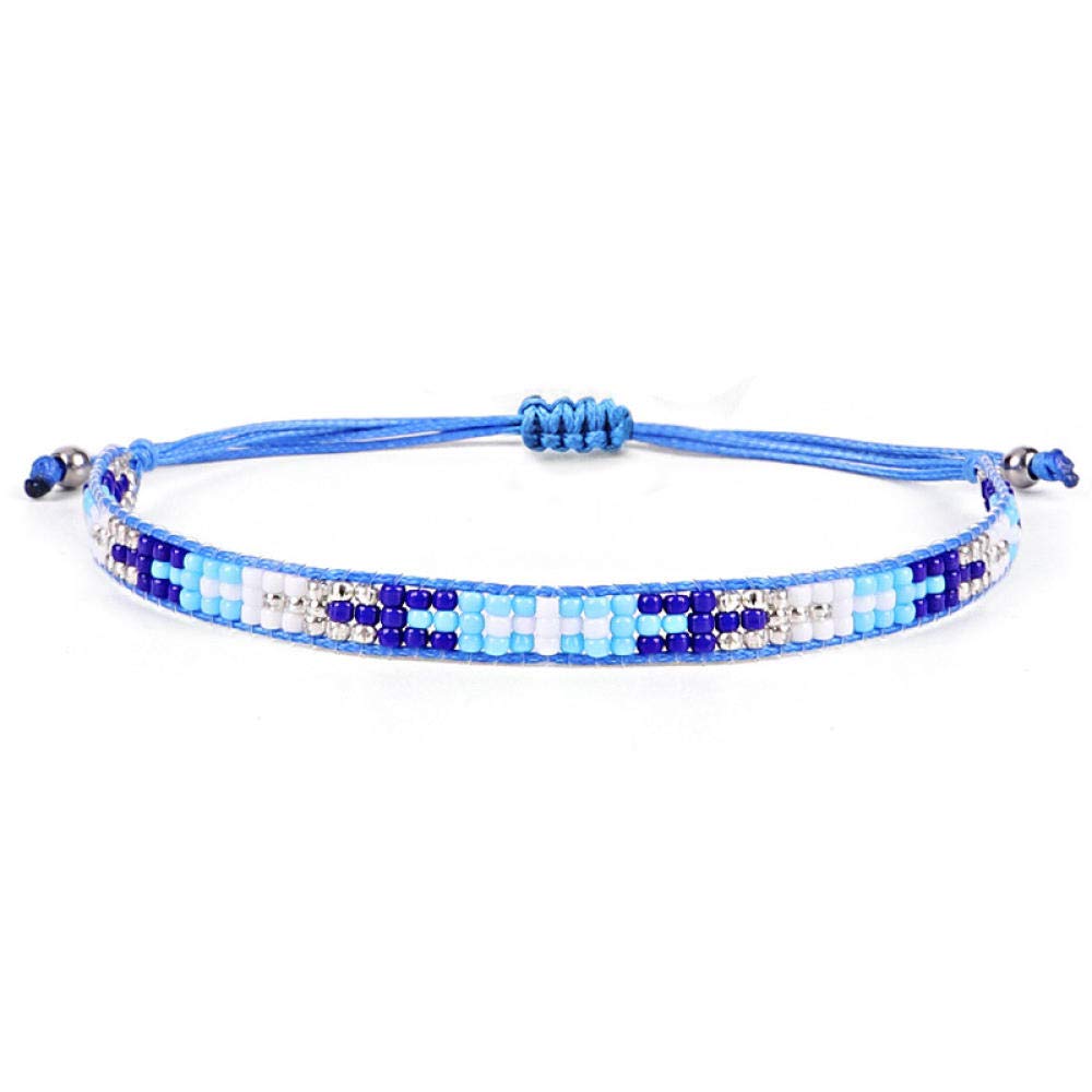 Bracelet chaîne de cristal de tempérament mixte bleu chic - 2