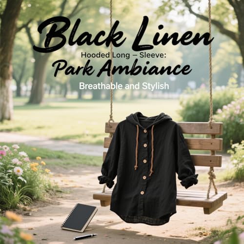 Mens Linen Long Sleeve Button Down Drawstring Hoodie Sun Protection Casual Shirt3