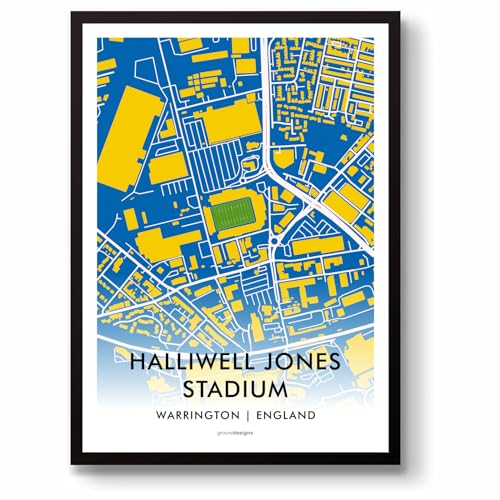 Lámina A3 Halliwell Jones Stadium para decorar tu salón con arte de rugby de Warrington Wolves