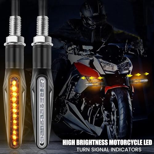 Image of Pivalo 12V Bike Indicator Lights 9 LED 5W 6000K Colour Temperature Universal Fit Turn Signal Light Indicator for All Bikes & Motorcycles (Pack of 4, Yellow)
