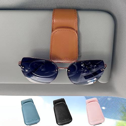Image of TILDOSAC Magnetic Sunglass Holder for Car Visor,Leather Glasses Holder,Vehicle Accessories Sunglasses Visor Clip for Truck 2 Pack