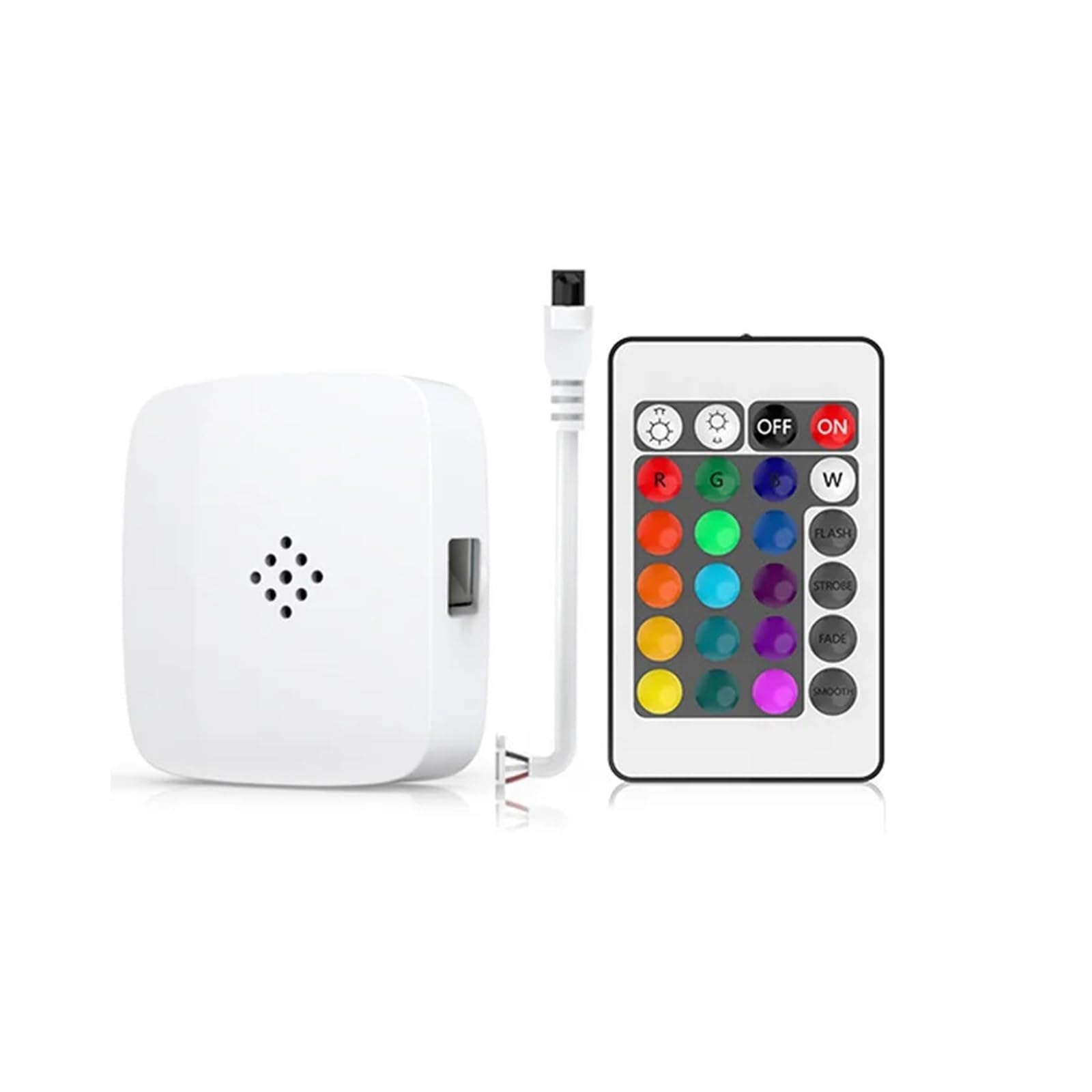 Kontroler do kolorowych taśm świetlnych RGB Wi-Fi z 24 przyciskami zdalnego sterowania, wielofunkcyjny, podwójna głowica LED DC12-24 V (24 klucze WiFi)