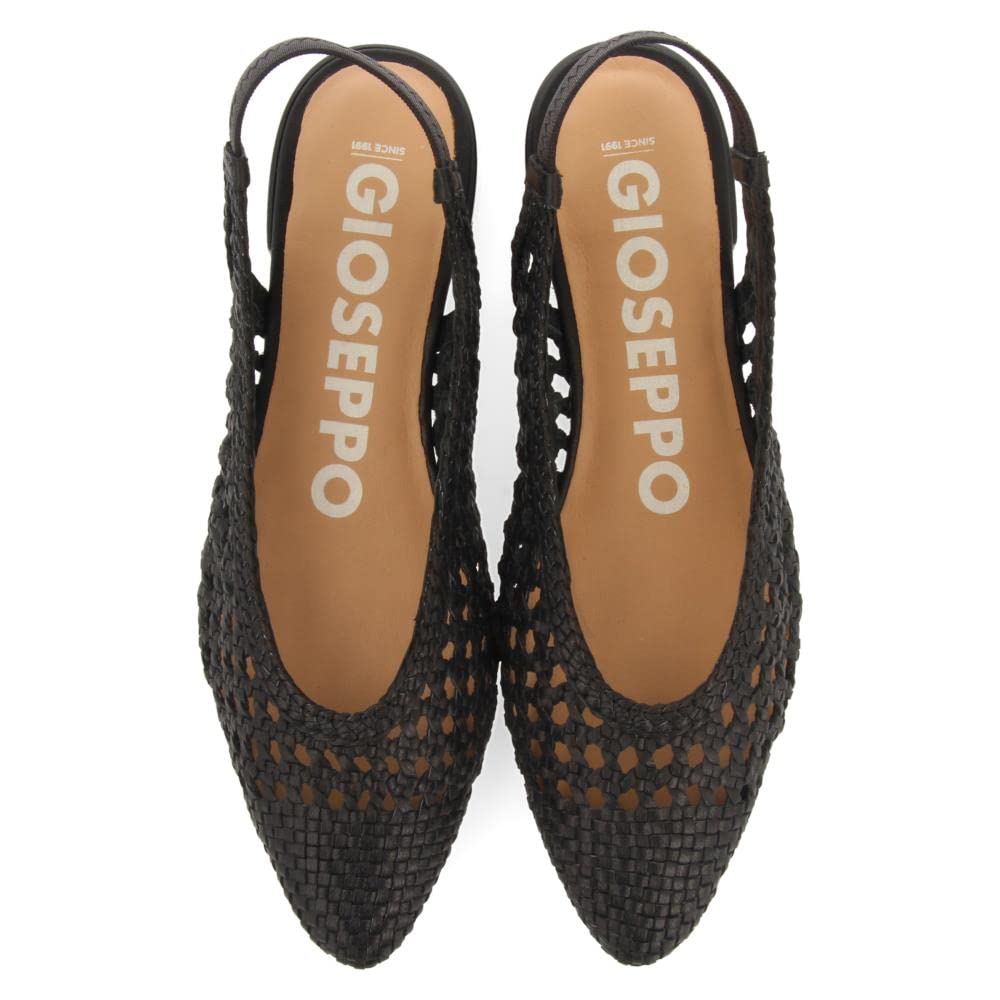 GIOSEPPO Ballerine Intrecciate in Pelle in Color Nero da Donna GUATAVITA