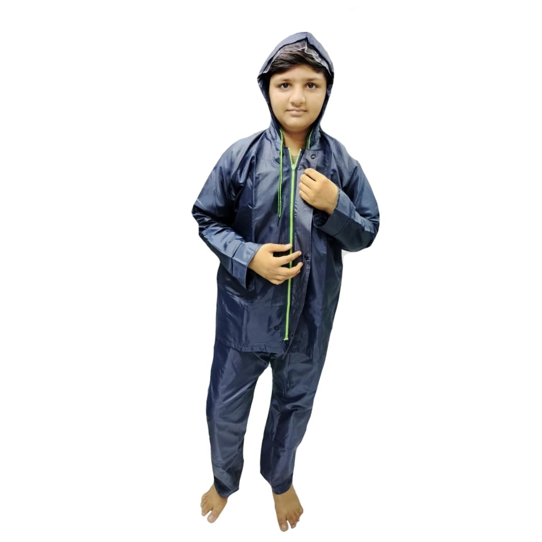 D8211K Rain Coat for Chindren's, Waterproof Raincoat for Kids with Pant Set, Rain Coat for Children with Bag (Blue, 6 Years - 7 Years) 1