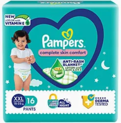 Pampers All round Protection Pants,Double Extra Large size(15-25kg) baby diapers (XXL)14 Count,Anti Rash diapers, Lotion with Aloe Vera-image-19