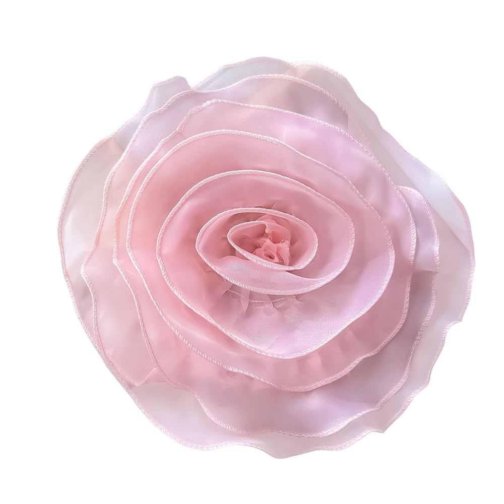 10inch Extra Large Flower Brooch Pin for Women Fashion Dainty Organza Satin Fabric Big Camellia Brooches Lapel Pins Wedding Dance Party Dress