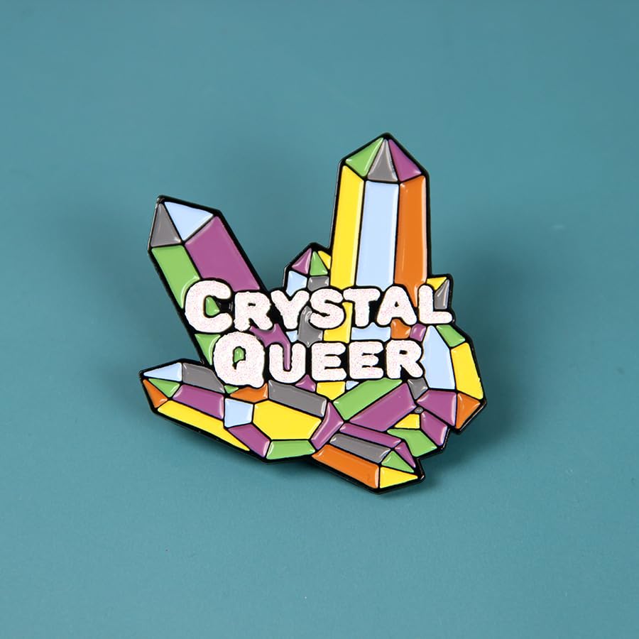 Image of Crystal Queer Enamel Pin LGBT Pride Badge Brooch For Backpacks