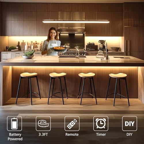 Tira de luces LED 3.3ft blanca cálida con control remoto miniatura 2
