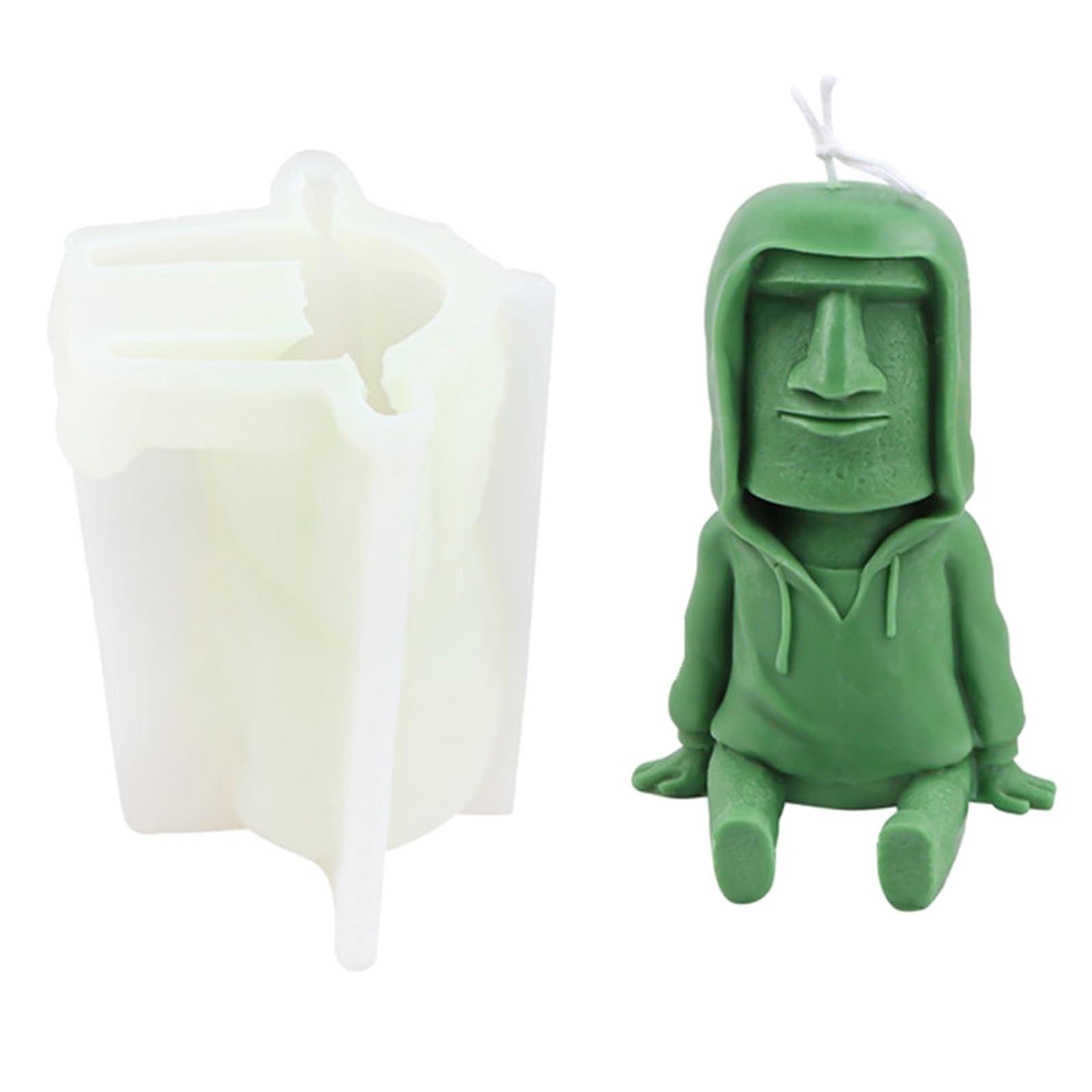 Jazuaiao Stoneman Silicone Mold Easy to De for Plasters Ornament Statue Craft Sculpture-Figurine for Adults Making