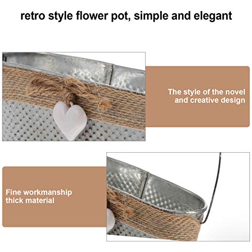 Hemoton Galvanized Metal Wall Planter Farmhouse Hanging Wall Vase Planters Flowers Holder For Country Rustic Home Wall Decor #TOP5