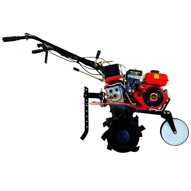 SAKAWA Motocultor A. Eléctrico 3V Ruedas + Arrancapatatas + Asurcador + Vertedera