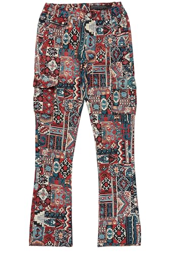 Men's Nard Red Multi Tapestry Stacked Flare Jean2