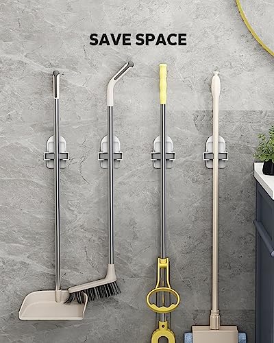 image for MCOMCE Broom Holder Wall Mount (4 Count), Broom Holder, Broom and Mop 