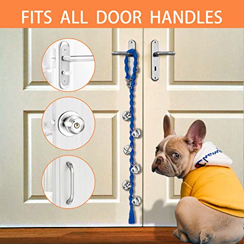 Ginidear Dog Doorbells For Potty Training, Handmade Hanging Dog Bell For Door Knob For Puppies To Ring To Go Outside, Macrame Dog Doorbell Gift. Blue #TOP4