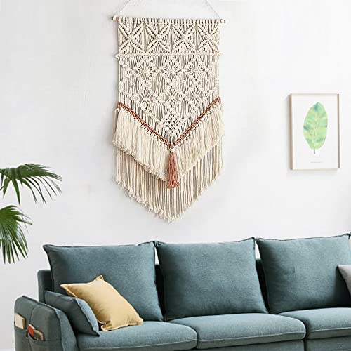 Tapiz de macramé para colgar BMIDRUT, atrapasueños bohemio y decoración de pared 4