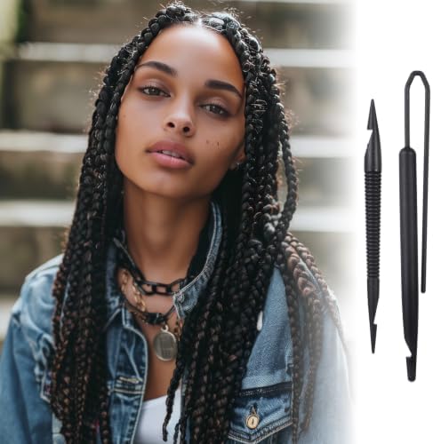 QFGasre 2pcs Double Ended Dreadlock Crochet Hook Interlocking Tool for Locs - 2