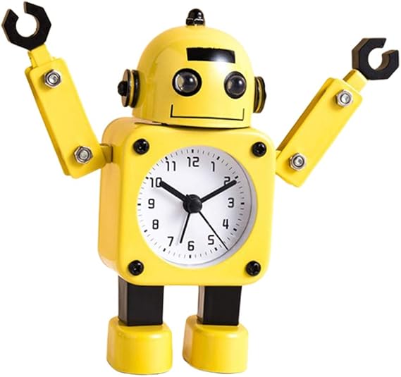 Amazon Co Jp F Fityle セイコー クロック 目覚まし時計 ロボットデザイン スヌーズ ナイトモード 全４選ぶ 黄 ホーム キッチン