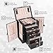 ProCase Large Jewelry Organizer Box for Women, 6 Layers Storage Display Holder Case with Drawers and Dividers for Earrings Necklaces Rings Bracelets, Mother's Day Gift -Black
