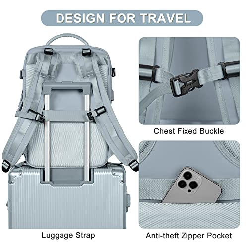 Coofay Travel Backpack For Women Men Airline Approved Carry On Backpack Flight Approved Waterproof Sports Luggage Backpack Casual Daypack Small Hiking Backpack Grey Blue #TOP7