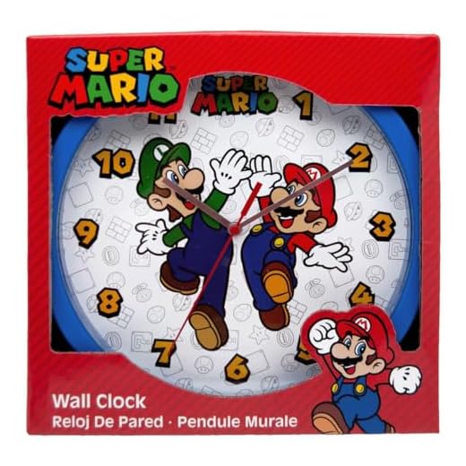 Kids Euroswan Super Mario Reloj Pared 25cm