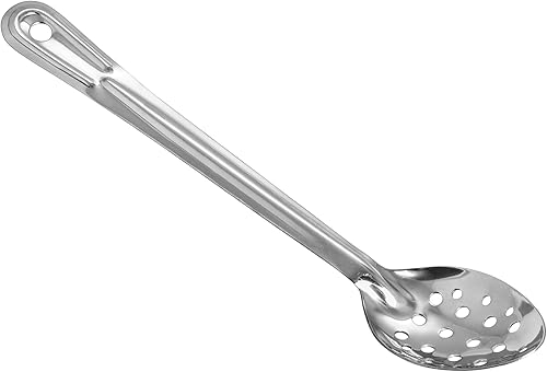 Winco Cuchara para hilvanar de acero inoxidable, perforada, 13", 0.059 in