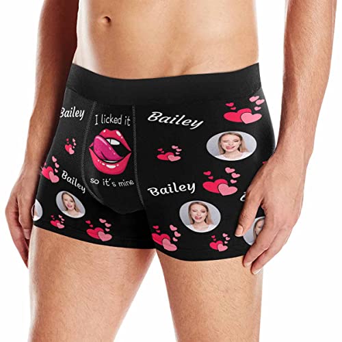 Custom Men's Boxer Briefs for Men I Love You Girlfriend Face Shorts Boyfriend Underwear Personalized Gift for Him4