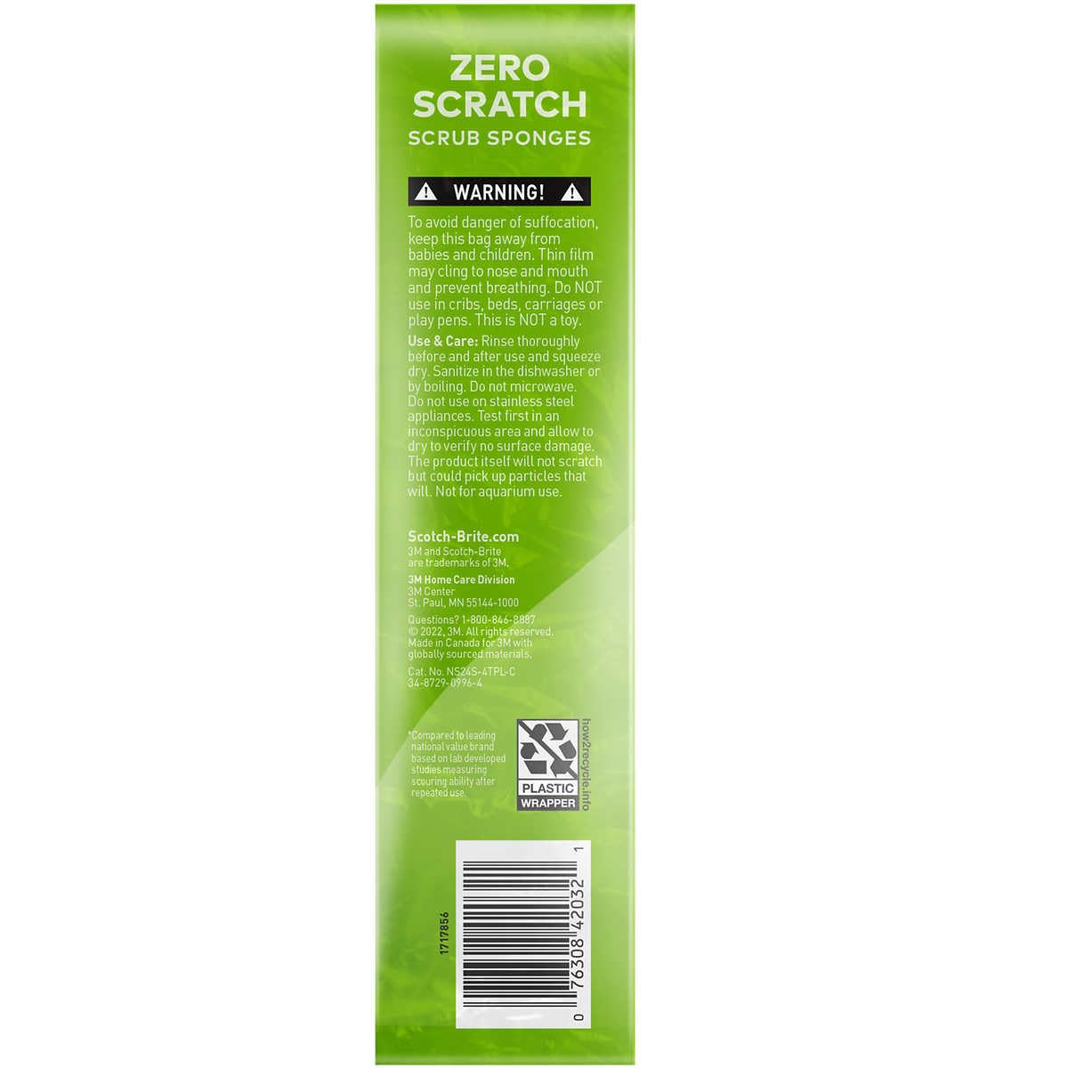Scotch-Brite Spugne Scrub Zero Graffi, Blu, 24 Pezzi