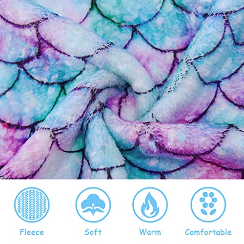 Funnycokid Mermaid Robes For Girls Flannel Bathrobes Kids Soft Plush Hooded Sleepwear 7-9 Years Long Sleeve Loungewear Pajamas Gift Size 7 8 9 #TOP5