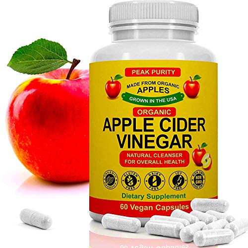 100% Organic Raw Apple Cider Vinegar Capsules - Natural Detox Gut Cleanse