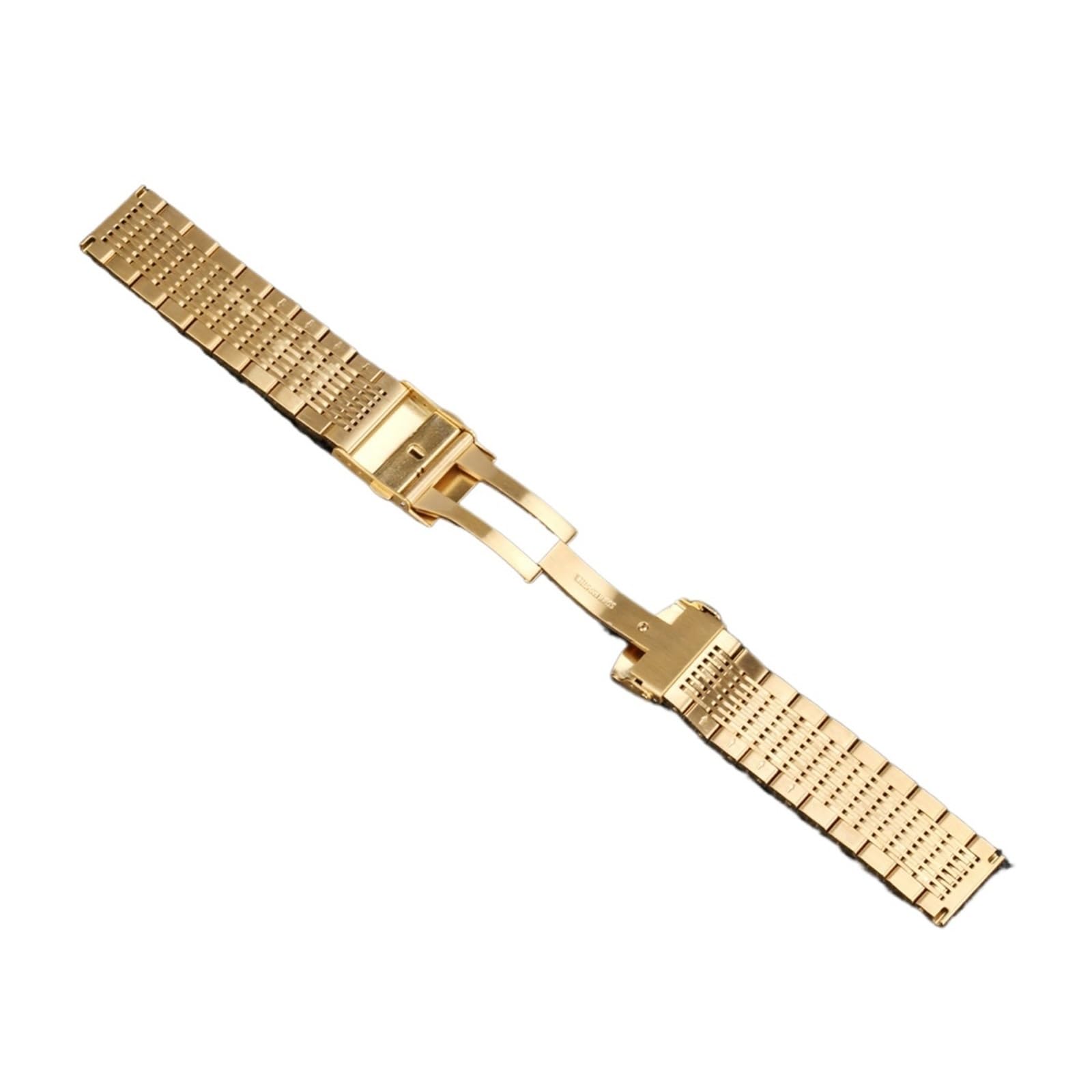 YINGO 18mm 20mm 22mm 24mm Oro/Oro Rosa/Blu Cinturino In Acciaio Inossidabile Chiusura Pieghevole Con Sicurezza Con Barre A Molla Unisex
