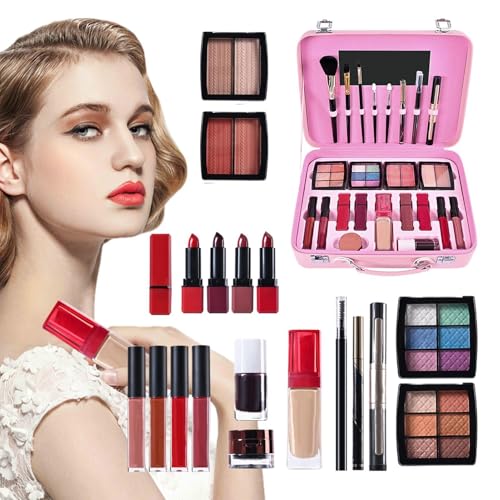 Kit de maquillaje para adolescentes, kit de maquillaje para adolescentes - Kit de maquillaje de gran capacidad Conjunto cosmético portátil | Accesorios de disfraces con paletas de maquillaje impermeab