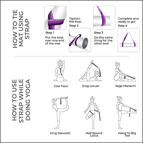 Image of Yoga Mat Strap for Carrying, Adjustable Mat Holder Carrier Sling with Thick, Durable & Comfy Texture Stretching