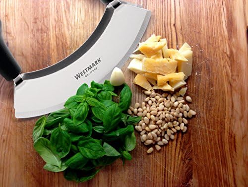 Westmark Germany Stainless Steel Double Blade Mezzaluna Mincing Knife, 7-inch (Black) - Thumbnail 5