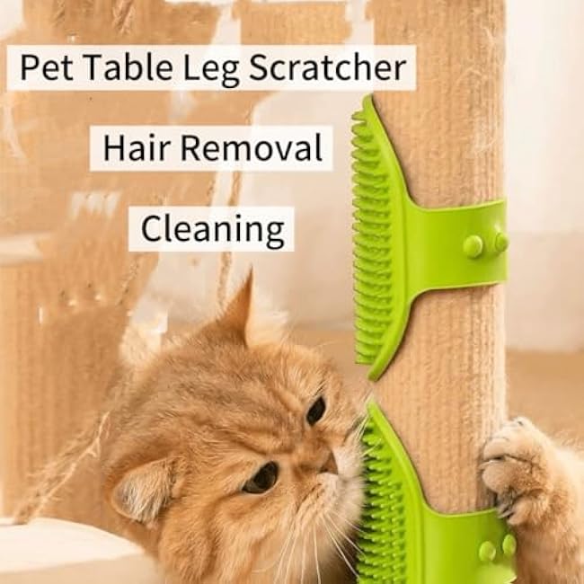 Pet combing itch bath brush artifact multifunctional cat and dog wall corner table leg rubbing itch stick combing to remove floating hair comb (2 pcs) (Blue)-j5QynGZZ