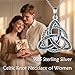 HBLICY Celtic Knot Necklace Sterling Silver Trinity Knot Triquetra Turquoise Pendant Necklace Irish Jewelry Gifts for Women