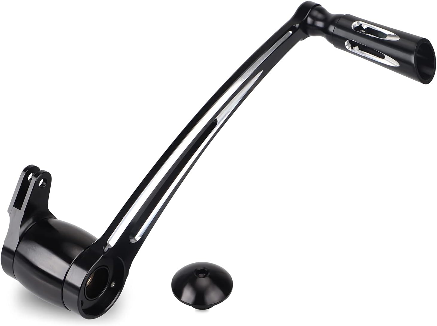 Black Aluminum CNC Cut Brake Arm Pedal Levers Fit for Harley Touring CVO Ultra Road King FLHR Electra Road Glide FLHT FLTR Street Glide FLHX 2008-2013