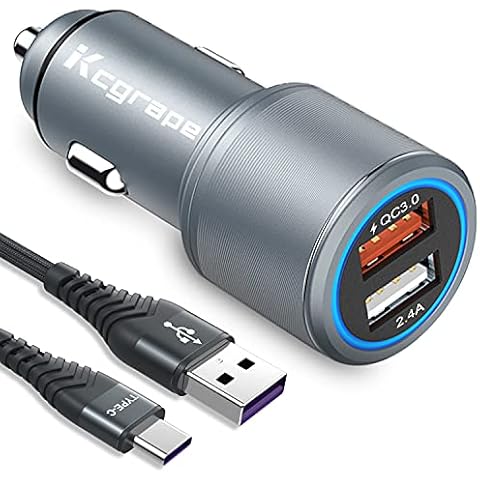 Fast Usb Car Charger Adaptor for Samsung A52 A72 A51 A71 A42 5G A20E A53 A52S A73 A03S A40 A41 A31 A21S,Huawei P30 P40 P20 Lite,Xiaomi Redmi Note 10 9 Pro,Mi 10 11,30W Quick Charge 3.0 + 2M C Cable Cover
