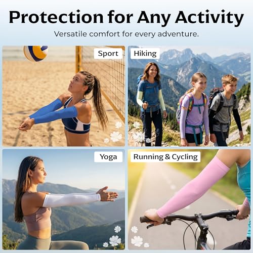 Image of SportsTrail Cooling Arm Sleeves for Men & Women - Breathable, UV Sun Protection, Sports Arm Sleeves for Women, Men & Youth